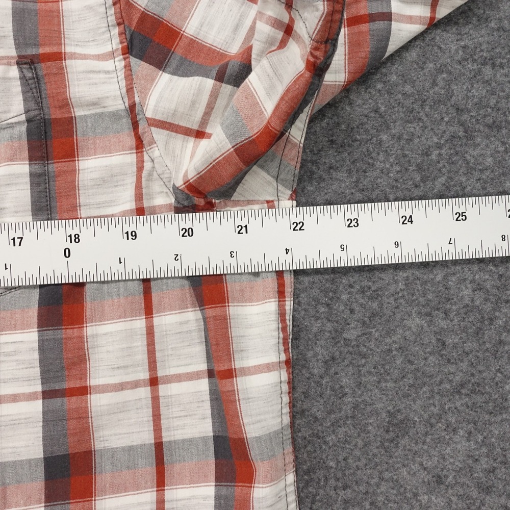 Prana Short Sleeve Shirt Men's Medium Plaid Button Up Pocket Red - Picture 5 of 10